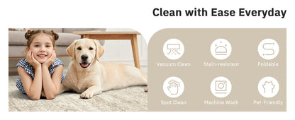 Soalmost Washable Area Rug 8x10, Large Soft Rugs for Living Room Vintage Beige Carpet 8x10 Area Rugs for Bedroom Dining Room Non-Slip Stain Resistant Under Table Rug