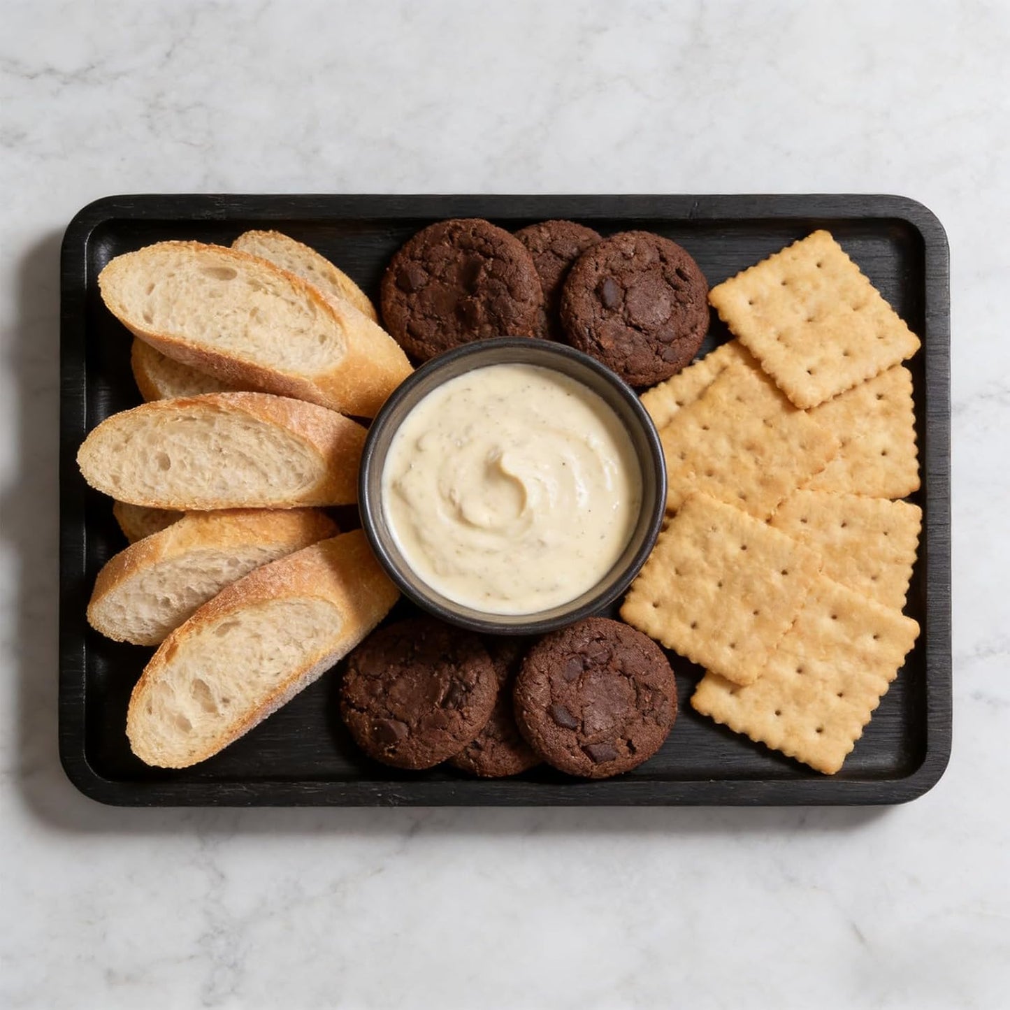 Bamboo Serving Tray,9.8x5.9 Inch Decorative Trays Platter for Coffee Table,Living Room,Bar,Party,Mini Charcuterie Boards Cheese Board,Home Decor（Black）