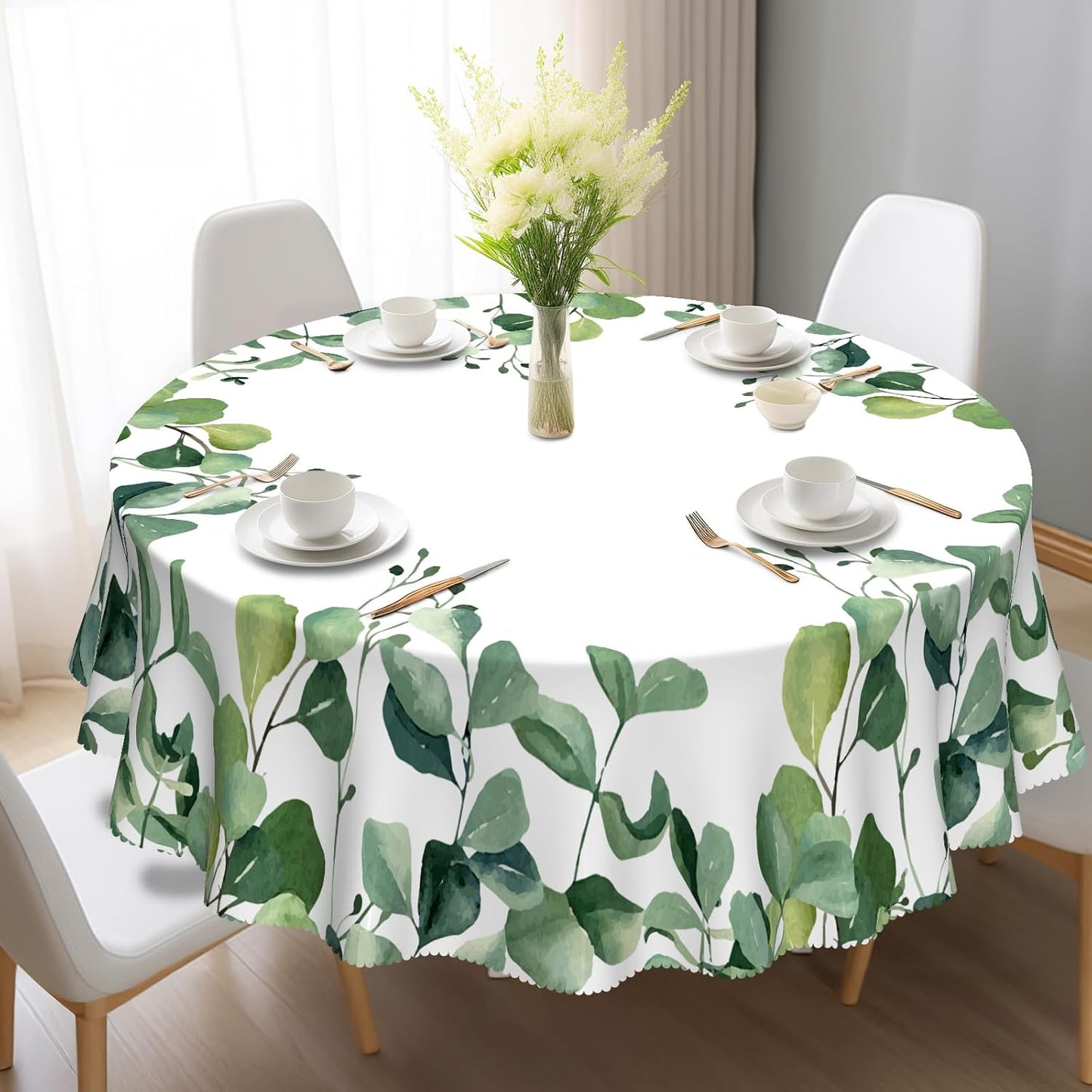 Bohemia Round Tablecloth,Tablecloth Waterproof and Wrinkle-Free, Boho Table Covers, Summer Decorations for Home 60inch