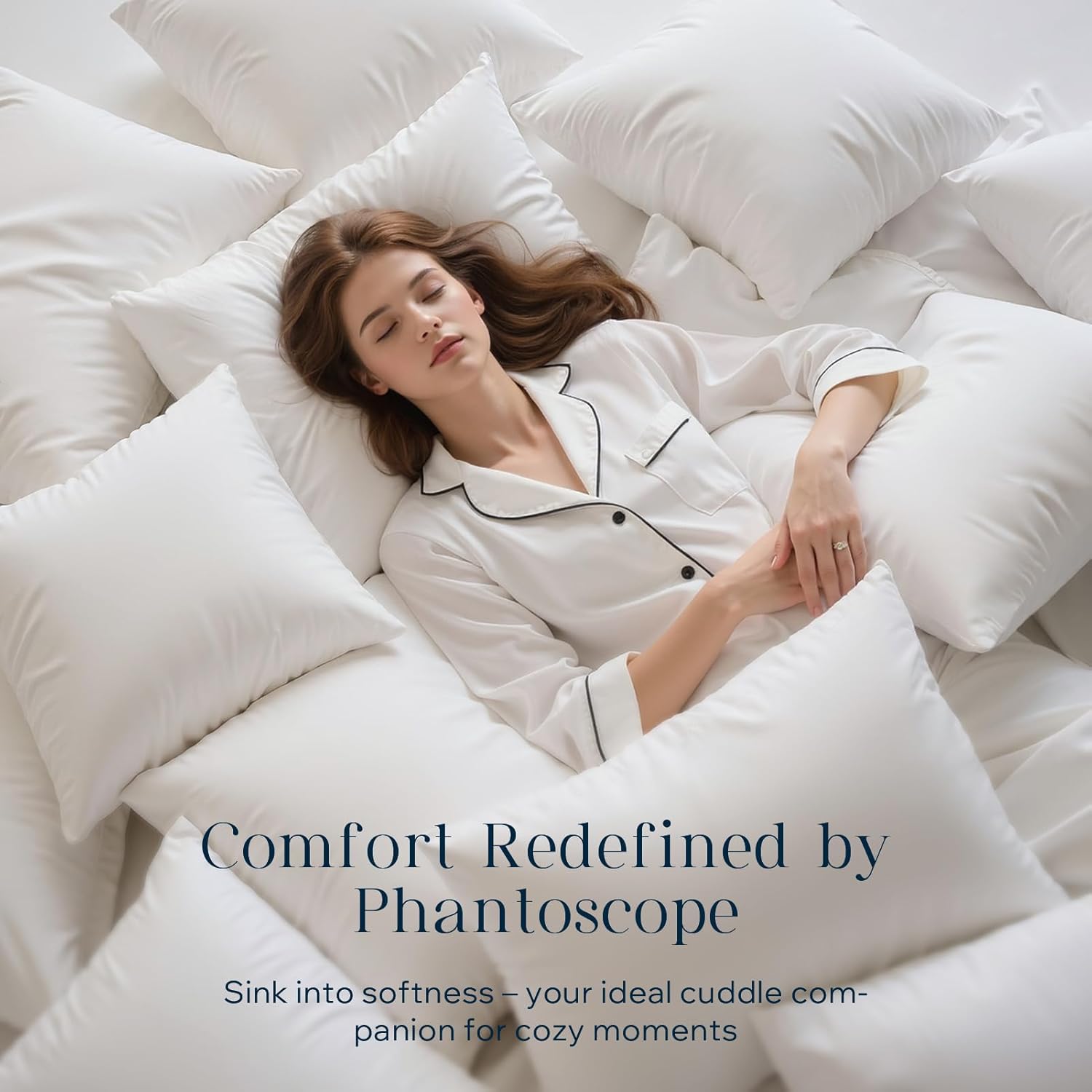 Phantoscope 100% Virgin Fiber Pillow Inserts, Premium Microfine Fiber Square Hypoallergenic Throw Pillow Inserts for Bedroom, Study, Chair 18x18 inches Pack of 4