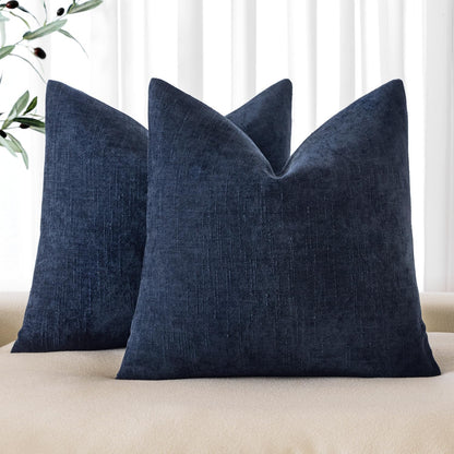 MIULEE Pack of 2 Decorative Throw Pillow Covers Soft Chenille Throw Pillows Solid Neutral Farmhouse Textured Cushion Covers for Couch Sofa Bedroom Living Room 20x20 Inch, Taupe Grey