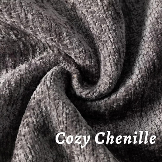 Grey Decorative Throw Pillow Covers 18x18 Inch Set of 2 Cozy Soild Chenille Cushion Cases Soft Textured Square Couch Pillows Cover Boho Accent Farmhouse Pillowcases for Sofa Bed